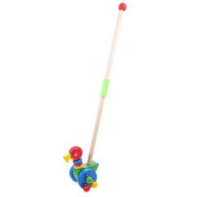 HOOTNEE Push Walker Cart for Cartoon Animal Design Eagle Safe Material Removable Pole for Early Play Supports Leg Muscle Growth and Walking Practice