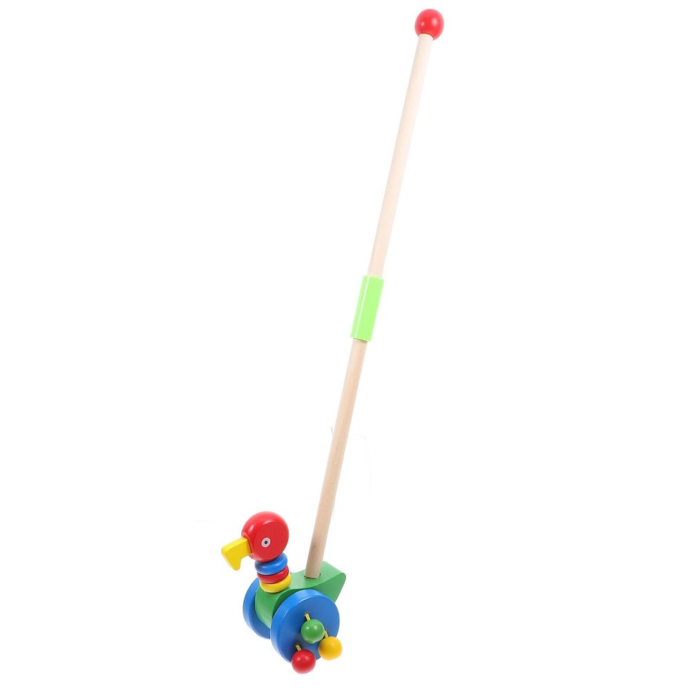 HOOTNEE Push Walker Cart for Cartoon Animal Design Eagle Safe Material Removable Pole for Early Play Supports Leg Muscle Growth and Walking Practice