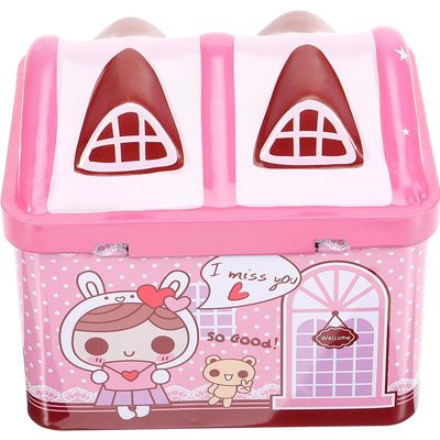 GALPADA Cartoon House Money Pot with Lock Adorable Unicorn Coin Bank Lightweight Saving Jar for Decor Pink Blue Random