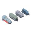 Aqur2020 Alloy Steam Train Model Toy, Vintage Design, Educational Tool, Pull-Back, Blue, 4 Pieces view 2