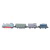 Aqur2020 Alloy Steam Train Model Toy, Vintage Design, Educational Tool, Pull-Back, Blue, 4 Pieces view 4