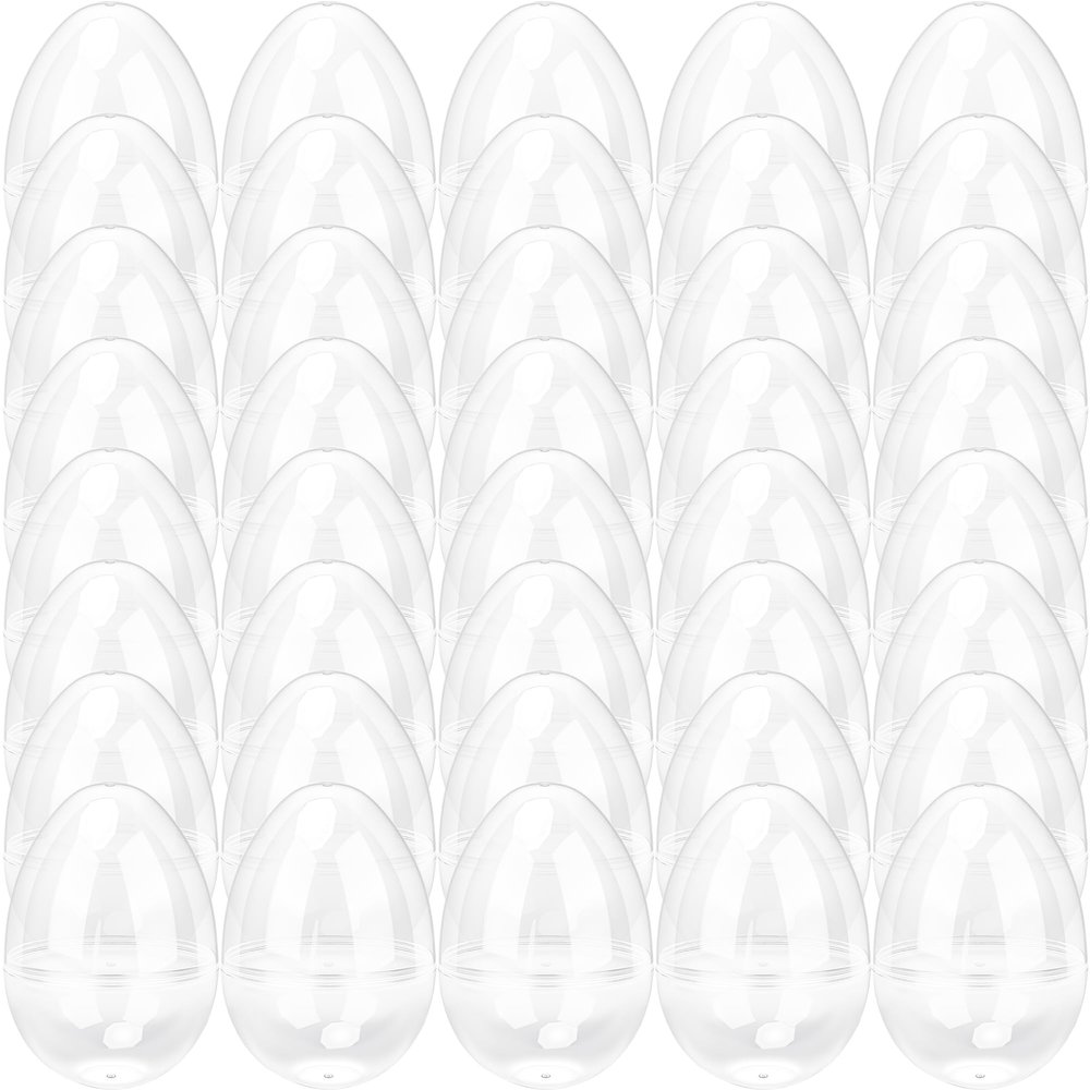 40 Pcs 5 Inch Clear Easter Eggs Bulk Large Transparent Plastic Eggs Fillable Empty Easter Eggs for Easter Basket Stuffers Party Decor