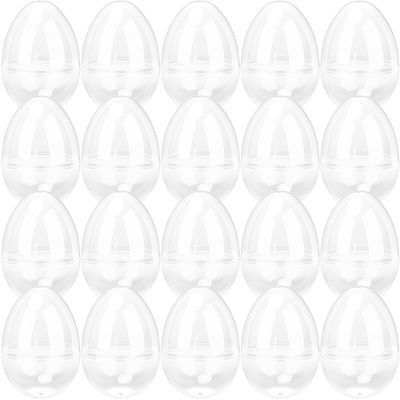 20 Pcs 5 Inch Large Clear Easter Eggs Big Transparent Easter Eggs Fillable Plastic Eggs Plastic Surprise Egg Bulk for Easter Hunt Theme Party Favors