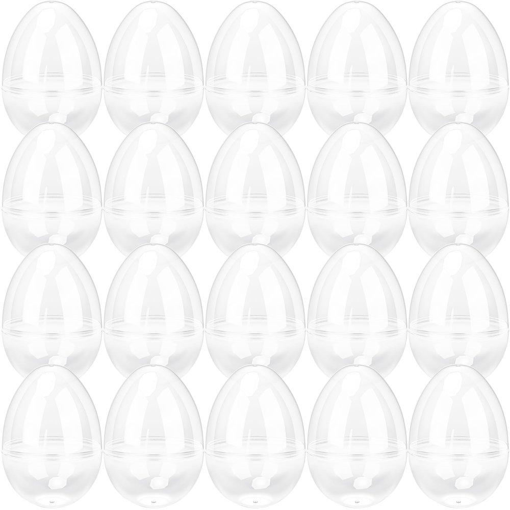 20 Pcs 5 Inch Large Clear Easter Eggs Big Transparent Easter Eggs Fillable Plastic Eggs Plastic Surprise Egg Bulk for Easter Hunt Theme Party Favors