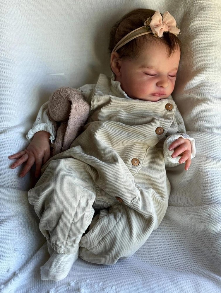 Anano 19 Inch Realistic Reborn Toddler Doll with Hair - Lifelike Silicone Baby Doll for Girls, Realistic Reborn Babies Silicone Baby Gift Perfect for Christmas & Collectors (Bebes De Silicona Reales)