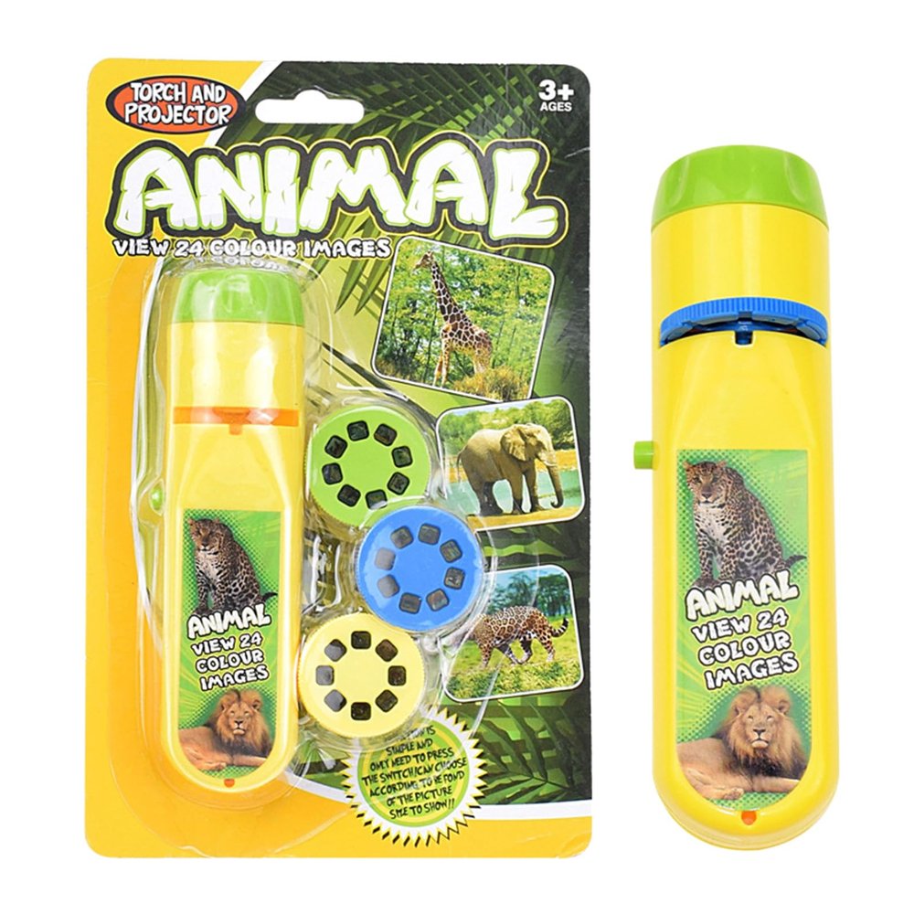 Dinosaur Projector Flashlight, 3 Discs 24 Images Dinosaur Night Light Projector for Kids, PortableNight Light Technology Toy for Bedroom, Ceiling, Wall and Tent (Animals)