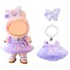 15cm 17cm Doll Clothes Set for Lububu, Purple Princess Dress Summer Outfit with Tulle Skirt, Hairpin & Pearl NecklaceCute Clothing and Accessories Designer for 6.7 Inch Women Girl Dolls Display view 1