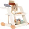 Kids Wooden Cleaning Rolling cart with Wheels Set  Toddlers Learning Utility cart Toys Pretend Play Tools with Broom, Dustpan, Brush, Mop - Ages 3+ view 1