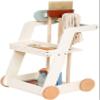 Kids Wooden Cleaning Rolling cart with Wheels Set  Toddlers Learning Utility cart Toys Pretend Play Tools with Broom, Dustpan, Brush, Mop - Ages 3+ view 2