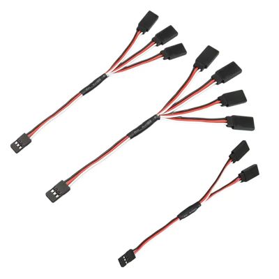 BHUPWZE Servo Extension Cable 150mm/200mm Long, Suitable for Model Cars/Ships/Aircraft, 1 Trailer, 2/1, 3/1, 4 Y-Lines(200mm 1 to 4)