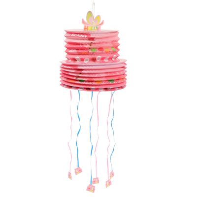 Beaupretty Mini Pull-string Pinata for Birthday Party Portable Sugar-filled Box Fun Party Game Prop for Boys and Celebration