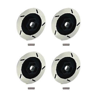 4 Pieces 1/12 RC Brake Disc RC Car Brake Disc Professional Replacement Accessory Decoration for Truck Hobby Model, Black