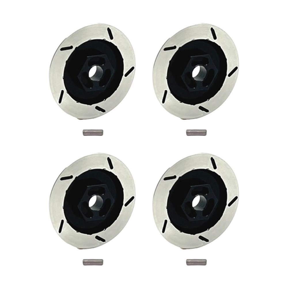 4 Pieces 1/12 RC Brake Disc RC Car Brake Disc Professional Replacement Accessory Decoration for Truck Hobby Model, Black