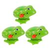 Gogogmee 3pcs Plastic Clockwork Spring Frog for Wind-up Jumping Frogs in Bright Green Tactile Skill Development Fun view 1