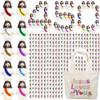 450 Pcs Little Jesus Figures Rubber Mini Jesus Figurines in Bulk Tiny Baby Jesus Loves You Figures With Canvas Bag for Hide and Seek Easter Egg Fillers Egg Hunt Party Favors Gifts (10 Color*450) view 1