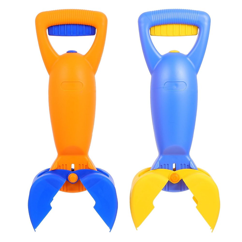 2Pcs S Sand Grabber Claw Scoops Lightweight Plastic Sand Mud Clips for Beach Sandbox Backyard Outdoor Play Easy Squeeze Handle Sky