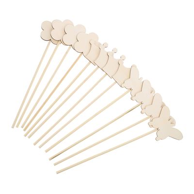 BESPORTBLE 12pcs Wooden Fairy Wands DIY Craft Kit for Magical Dress-up with Flower Crown and Wing Motifs Creative Gift for Birthday Parties and Stage Performances