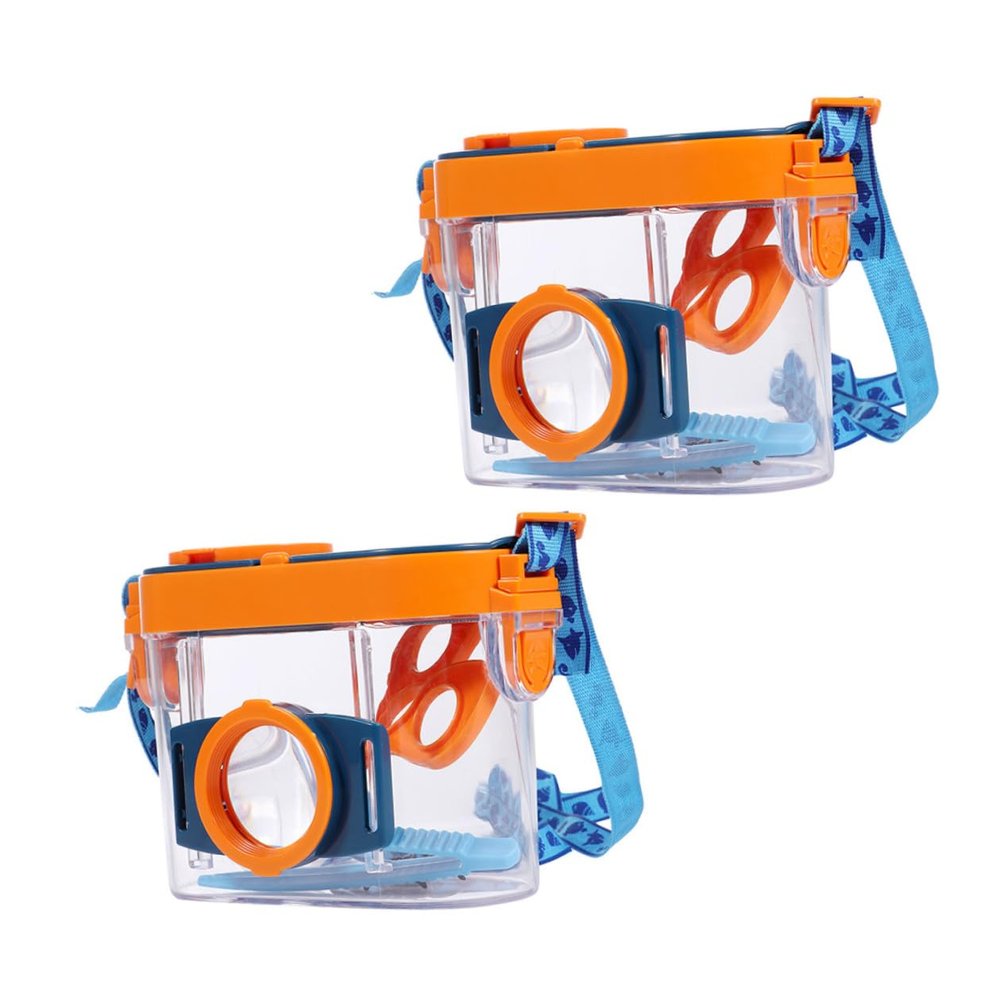 CHILDWEET 2pcs Outdoor Insect Observation Boxes with Lanyard Compact Lightweight Magnifying Viewers for Nature Exploration and Science Learning Storage Container