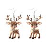 Christmas Earrings Cartoon Deer Drop Dangle Earrings for Women Exquisite Acrylic Animal Earrings Xmas Holiday Costume Jewelry Fashion Accessories (Cartoon Deer) view 1