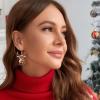 Christmas Earrings Cartoon Deer Drop Dangle Earrings for Women Exquisite Acrylic Animal Earrings Xmas Holiday Costume Jewelry Fashion Accessories (Cartoon Deer) view 2