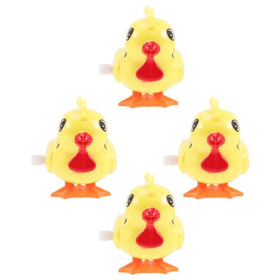 HOMOBABE 5Pcs Novelty Wind-up Chickens Jumping for Fun Clockwork Bright Poultry Model Party Favors Compact Mini Jumping Chicken for Play and Decoration