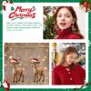Christmas Earrings Cute Red Hat Deer Drop Dangle Earrings for Women Exquisite Acrylic Animal Earrings Xmas Holiday Costume Jewelry Fashion Accessories (Cute Deer) view 4