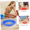 Abaodam 2pcs Portable Sand Sifters Lightweight Plastic Mesh Sand Strainers for Beach Play Outdoor Enjoyment Blue and Red view 2
