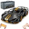 AoreSpty 1:14 Scale Black & Gold RC Supercar Kit - 1280+ Bricks, Remote & App Control, STEM Learning, Ultimate Gift for Car Enthusiasts view 1