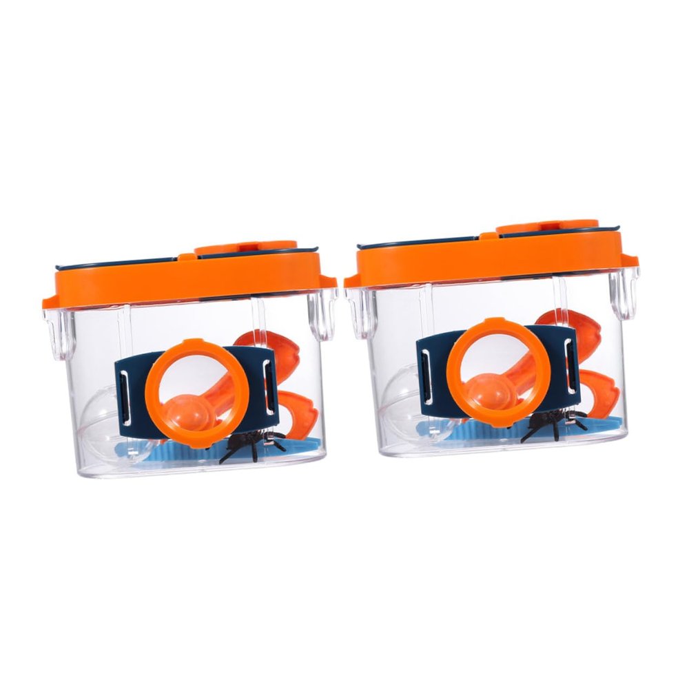 BESPORTBLE 2pcs Insect Observation Boxes with Magnifying Glasses Outdoor Adventure Storage Containers for Exploring Bugs Plants and Objects Educational Nature Exploration
