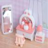 42 Pcs 1:48 Scale Miniature Pink Furniture Set DIY Craft Decor Includes Bathroom (Bathtub/Toilet), Bedroom (Bed/Wardrobe), Living Room (Sofas) for Mini House view 2