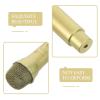 HEANUJJ 2pcs Microphone Prop for Kids: Halloween Pretend Play Toy - Fake Plastic Mic - Simulate Speech Practice Fake Mic for Christmas Karaoke Costume Birthday Party (Gold) view 3