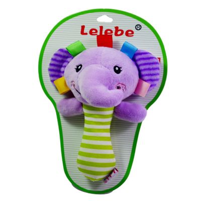 BESTonZON Year Plush Hand Bell Rattle Elephant Shape Soft Wrist Rattles for Boy Girl Educational Sound Development Gift for Newborn Boys