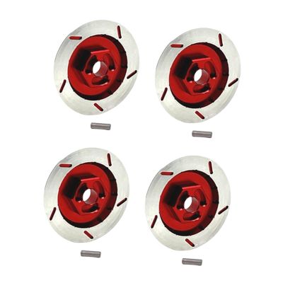 Menolana 4Pcs 1/12 RC Wheel Brake Disc,12mm Hex DIY Modified,Spare Parts,Aluminum RC Car Brake Disc for MN128 Truck Car, red