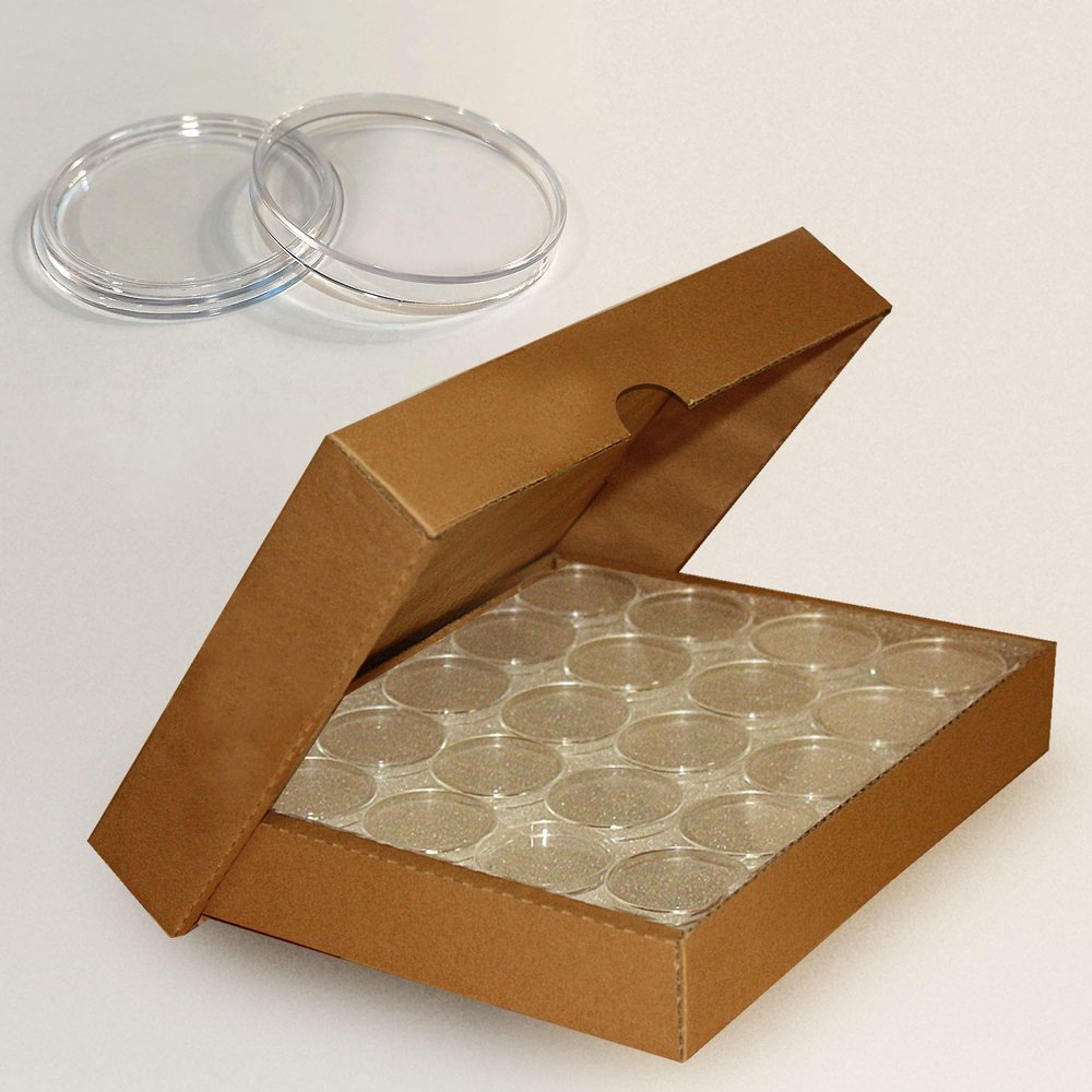 50 Quarter Direct-Fit Airtight 24mm Coin Capsule Holder Quarters with Box - Quantity: 50