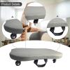 IEUDNS Pilates Roller Balance Board Pilates Exercise Board with Wheels Core Training Balance Board Fitness Roller Equipment PU Leather Suitable for A, Gray view 2