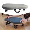 IEUDNS Pilates Roller Balance Board Pilates Exercise Board with Wheels Core Training Balance Board Fitness Roller Equipment PU Leather Suitable for A, Gray view 4