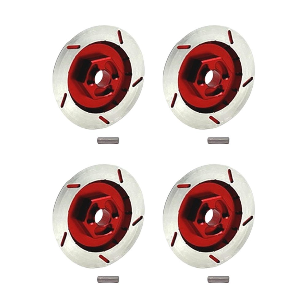 Simhoa 4X 1/12 RC Brake Disc Aluminum DIY Modified Accessory Professional Decoration 12mm Hex for MN86KS Truck Hobby Model, red