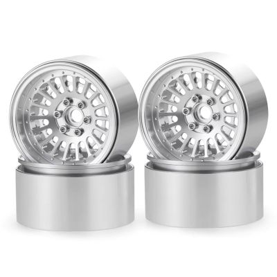 RC Crawlers Wheel Hub For Axial RBX10 For Wraith For TRX4 1/10 4Pcs Aluminum Alloy 2.2 Inch Beadlock Wheel Rims Hub RC Crawler Car Upgrade Parts(Silver)