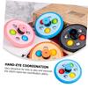 LIOOBO Tyre Shape Plastic Gyro for Small Rotating Spinning Hand-Eye Coordination Exercise Creative Funny Design Blue Bounce Gyroscope for Boys view 3