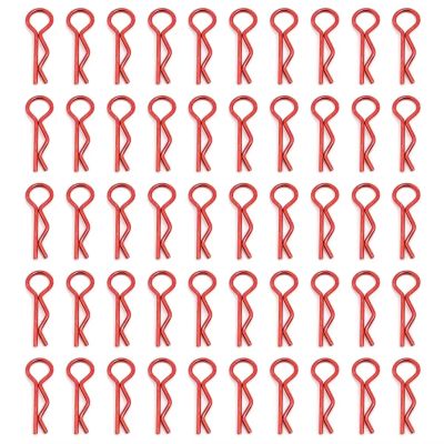 RC Upgrade Parts For 1/10 50Pcs Shell Body Clips Pins Housing Latch R Buckles Fixed RC Crawler For Buggy Drift Model Car Parts(Red)