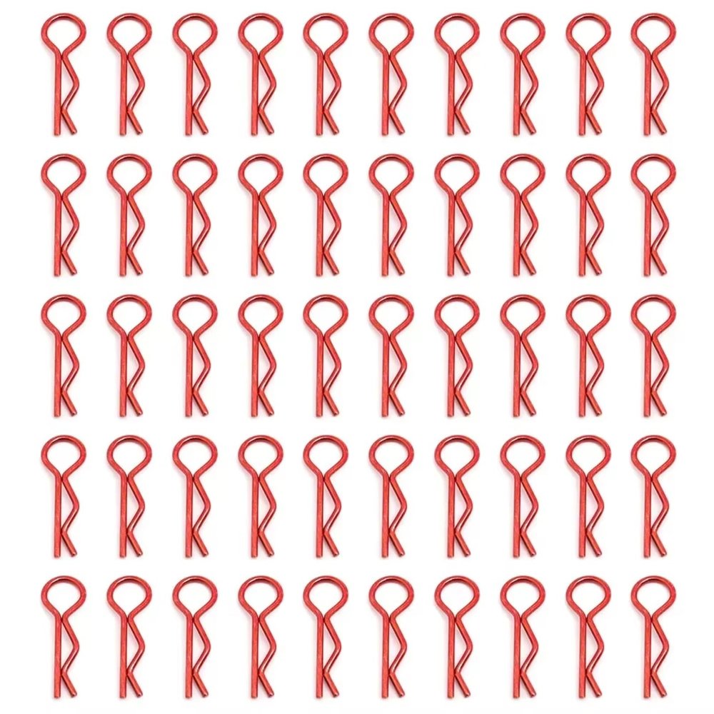 RC Upgrade Parts For 1/10 50Pcs Shell Body Clips Pins Housing Latch R Buckles Fixed RC Crawler For Buggy Drift Model Car Parts(Red)