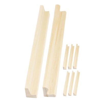 Abaodam 8pcs Wooden Domino Racks Displaying Base Set Wood Domino Holders for Tiles and Alphabet Crafts DIY Game Stands for Mexican Train Mahjong