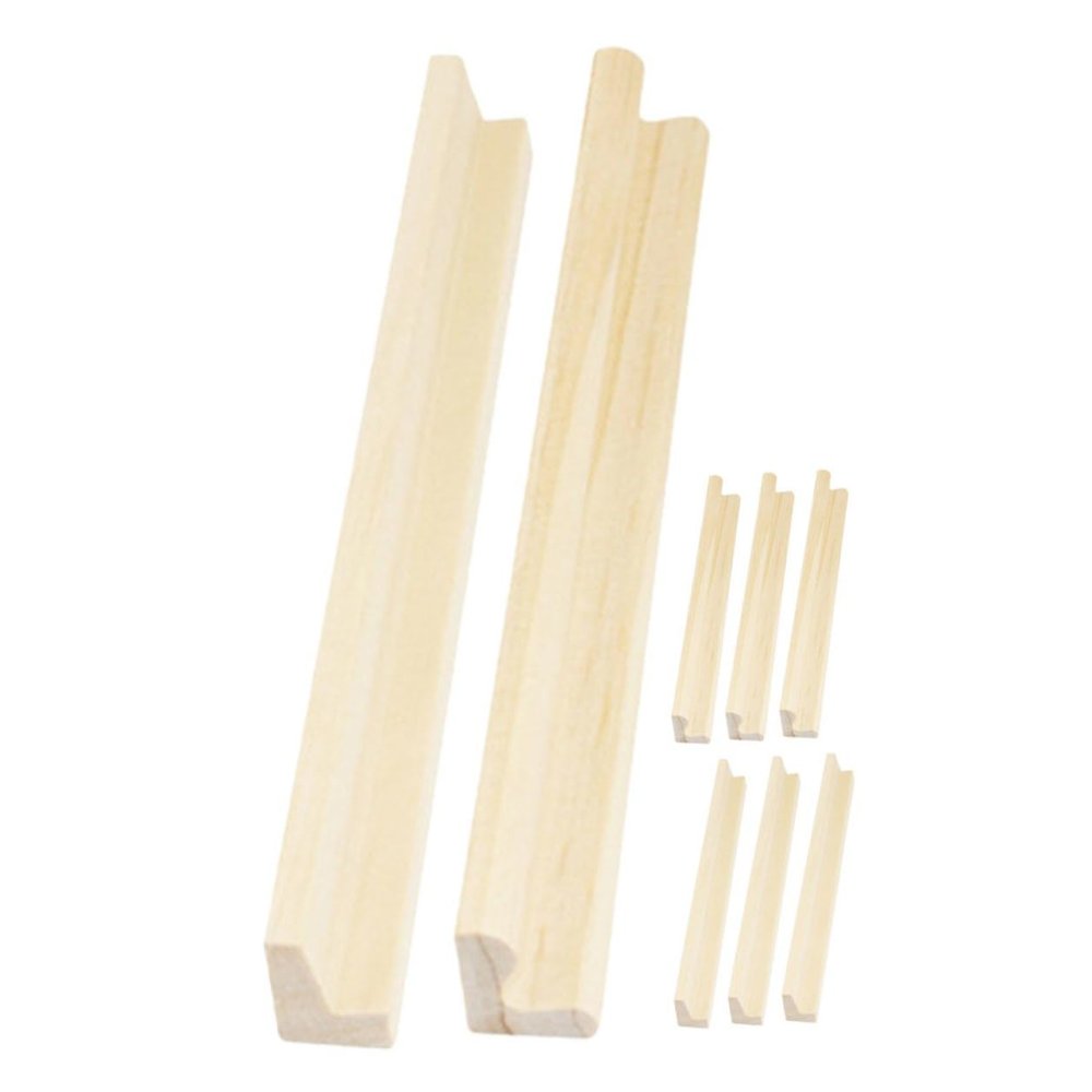 Abaodam 8pcs Wooden Domino Racks Displaying Base Set Wood Domino Holders for Tiles and Alphabet Crafts DIY Game Stands for Mexican Train Mahjong