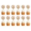 12 PCS Rustic Wedding Cupcake Toppers in Wood Mr & Mrs Wedding Cupcake Decorations view 1