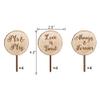 12 PCS Rustic Wedding Cupcake Toppers in Wood Mr & Mrs Wedding Cupcake Decorations view 3