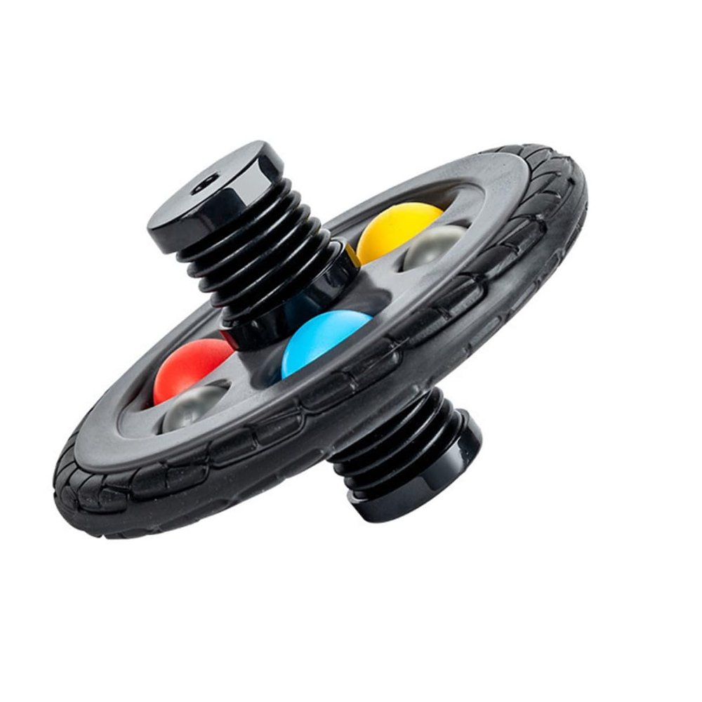 VICASKY Tyre Shaped Rotating Gyro for Plastic Manual Spinning Plaything Safe Grip Interactive Fun Gift for Boys