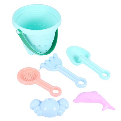 BESTonZON Colorful Beach Plastic Fortress Tower Bucket with Fish Tools for Boys and Small for Easy Holding to Enhance Playtime and Interaction Random Color Styles Random Color