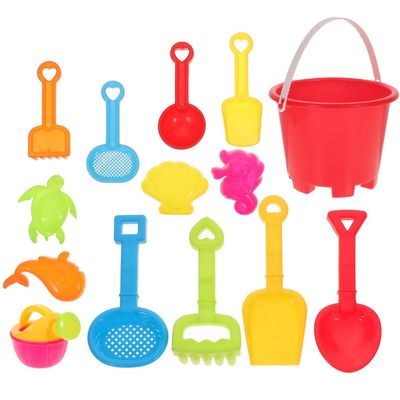 Uonlytech Beach Sand with Bucket and Shovels Lightweight Plastic Outdoor Playset for Promotes Coordination and Practical Skills Gift for Beach Backyard Fun Random Color