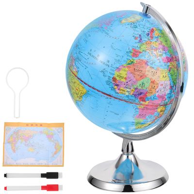 Alipis Plastic Globe for Learning Geography with Rotating Desktop Earth Map Educational Model Featuring Oceans Countries Major Cities for Students and Office Decoration