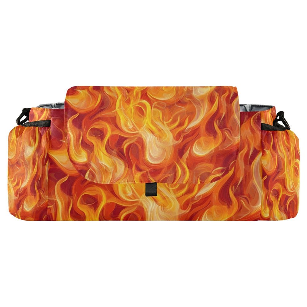 CZXW Baby Stroller Bag Fire Flame Stroller Caddy Organizer Bag with Adjustable Straps Non-slip Hook Large Storage for Strollers